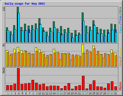 Daily usage for May 2021