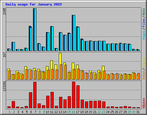 Daily usage for January 2022