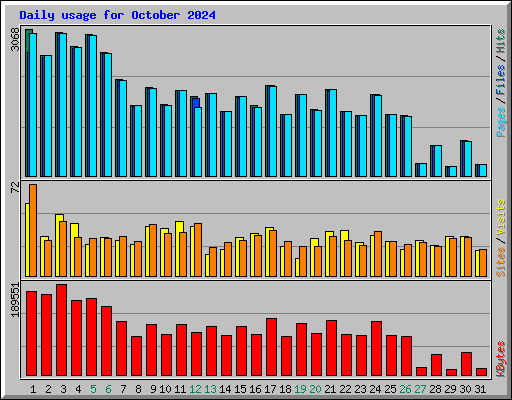 Daily usage for October 2024