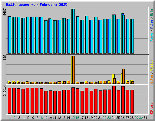 Daily usage for February 2025
