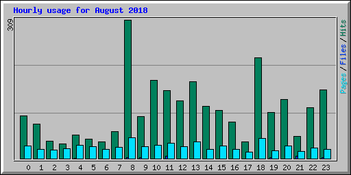 Hourly usage for August 2018