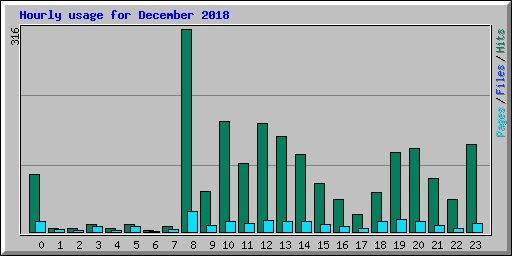 Hourly usage for December 2018