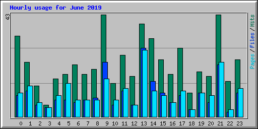 Hourly usage for June 2019