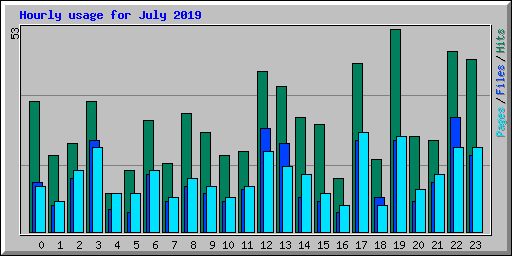 Hourly usage for July 2019