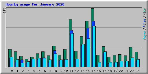 Hourly usage for January 2020