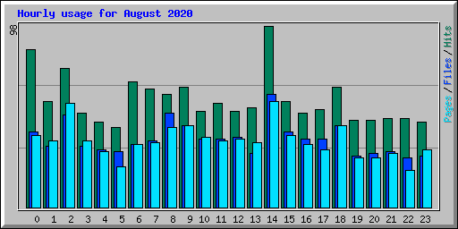Hourly usage for August 2020
