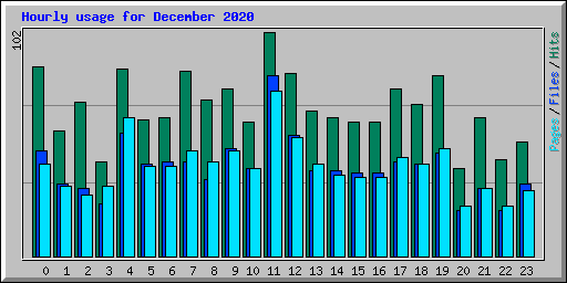 Hourly usage for December 2020