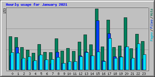Hourly usage for January 2021
