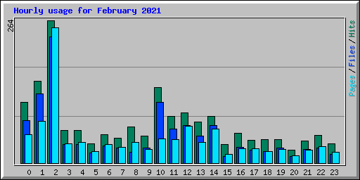 Hourly usage for February 2021