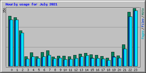 Hourly usage for July 2021