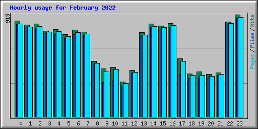 Hourly usage for February 2022