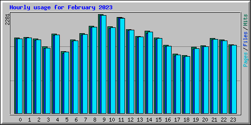 Hourly usage for February 2023