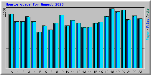 Hourly usage for August 2023