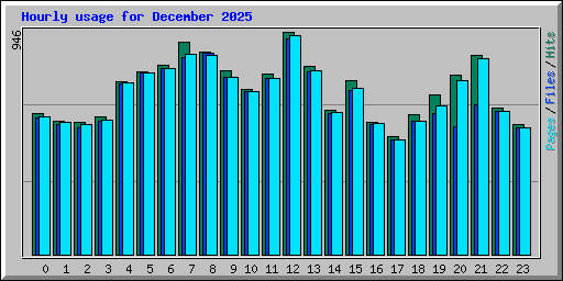 Hourly usage for December 2025