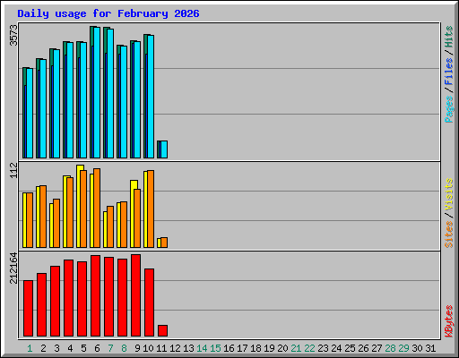 Daily usage for February 2026